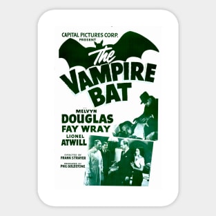 The Vampire Bat (1933) Black and White Poster Sticker